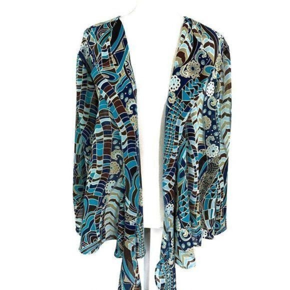 Lane Bryant Abstract Surplice Neck Wrap Bloluse - Picture 2 of 10
